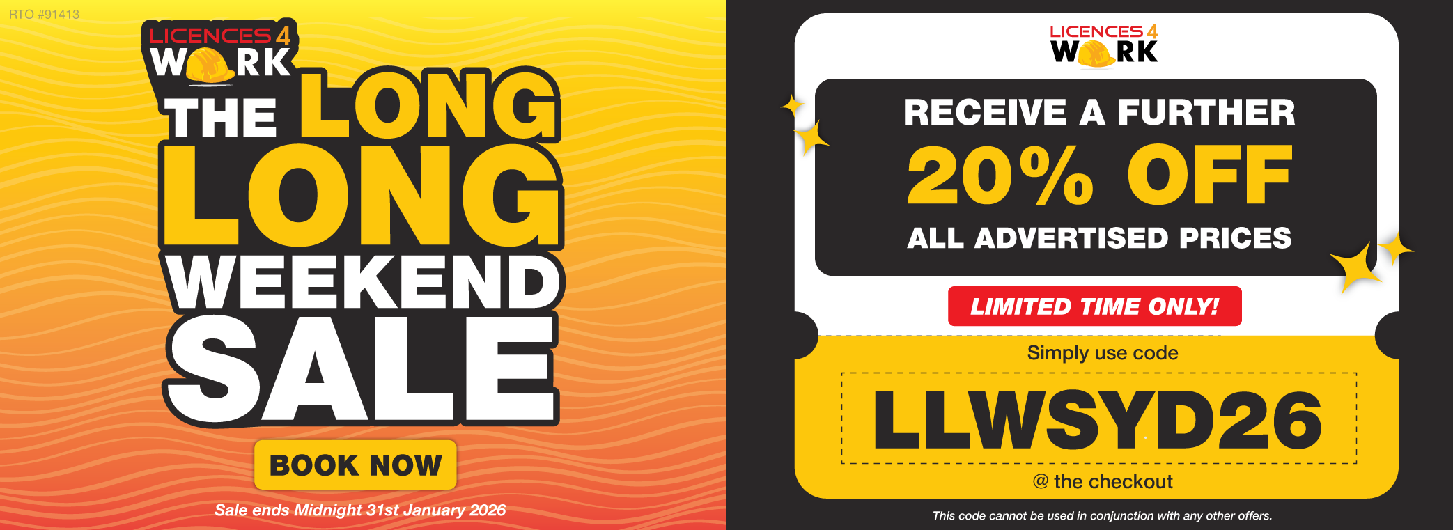 THE Long Weekend Sale Sliding Banner SYD